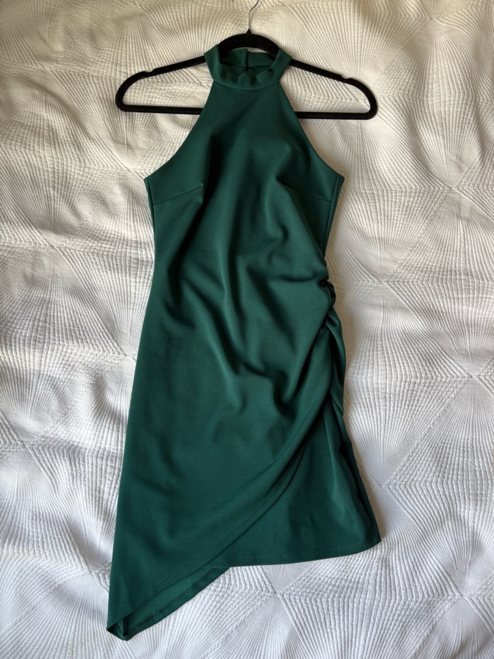 Lulu’s Emerald Green Halter Mini Bodycon Dress